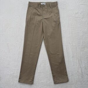 Lands' End Chino Pants Boys 12 Khaki Tan Straight Leg Flat Front School Uniform